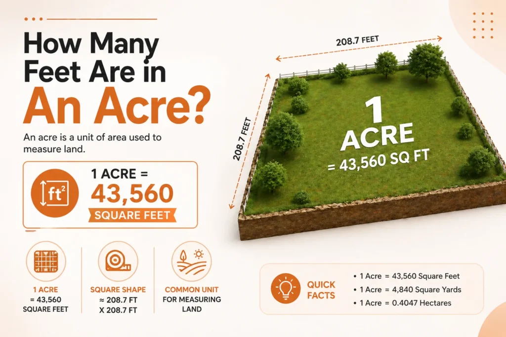 how many feet are in an acte