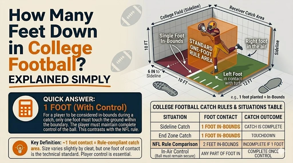 How Many Feet Down in College Football