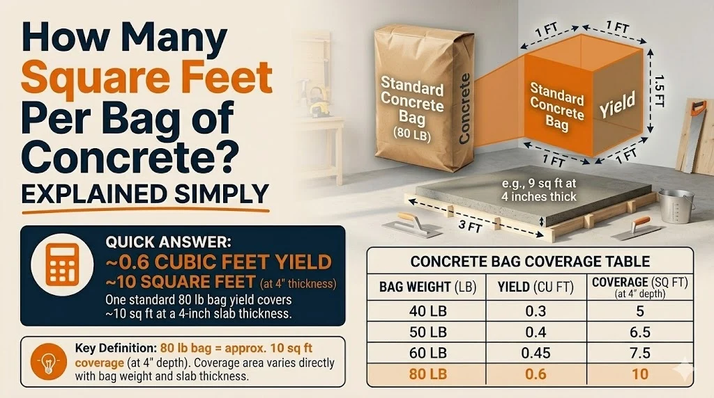 How Many Square Feet Per Bag of Concrete