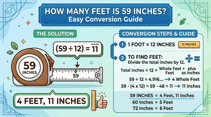 How Many Feet Is 59 Inches