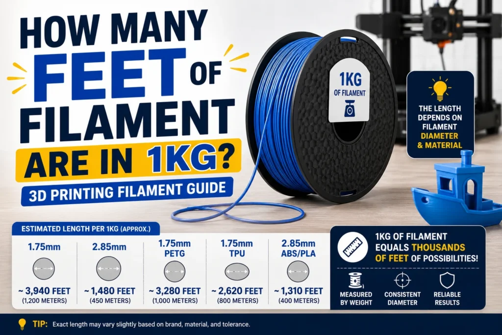 How Many Feet of Filament Are in 1kg