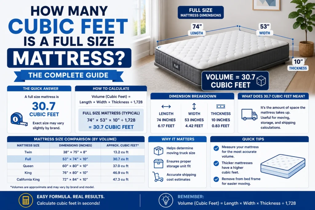 How Many Cubic Feet Is a Full Size Mattress