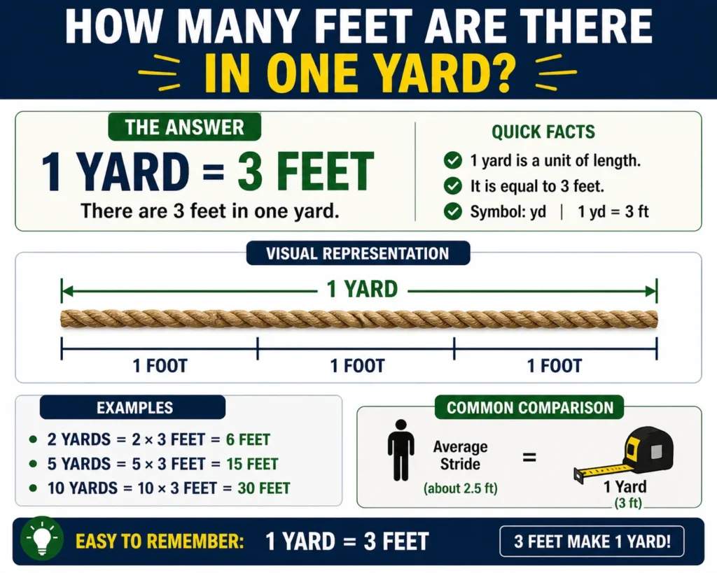 how many feet are there in one yard
