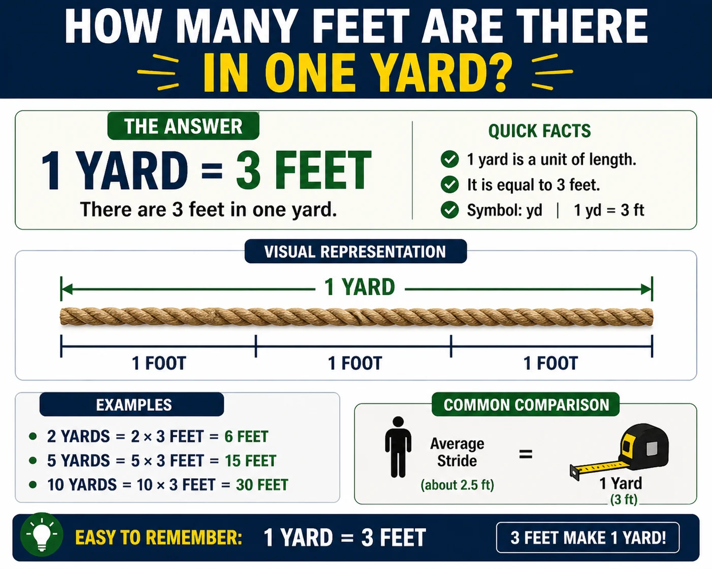 how many feet are there in one yard