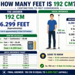 how many feet is 192 cm