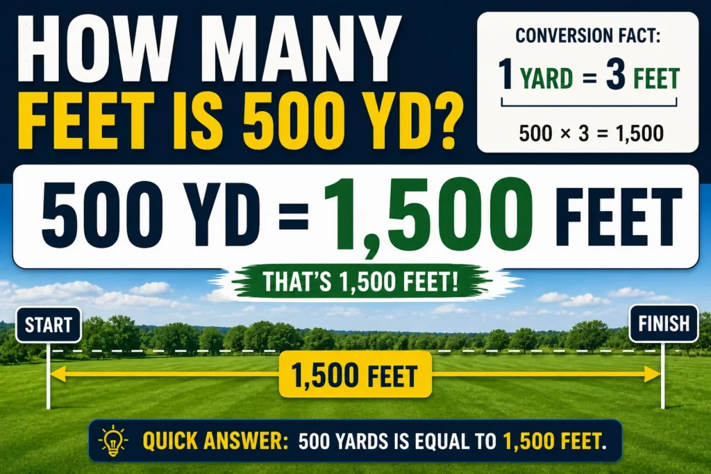 how many feet is 500 yd.