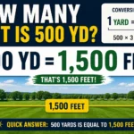 how many feet is 500 yd.