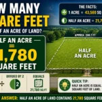 how many square feet in half an acre of land
