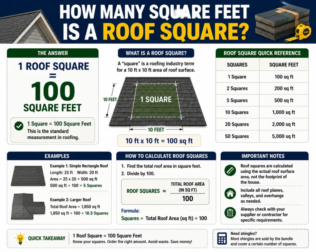 how many square feet is a roof square